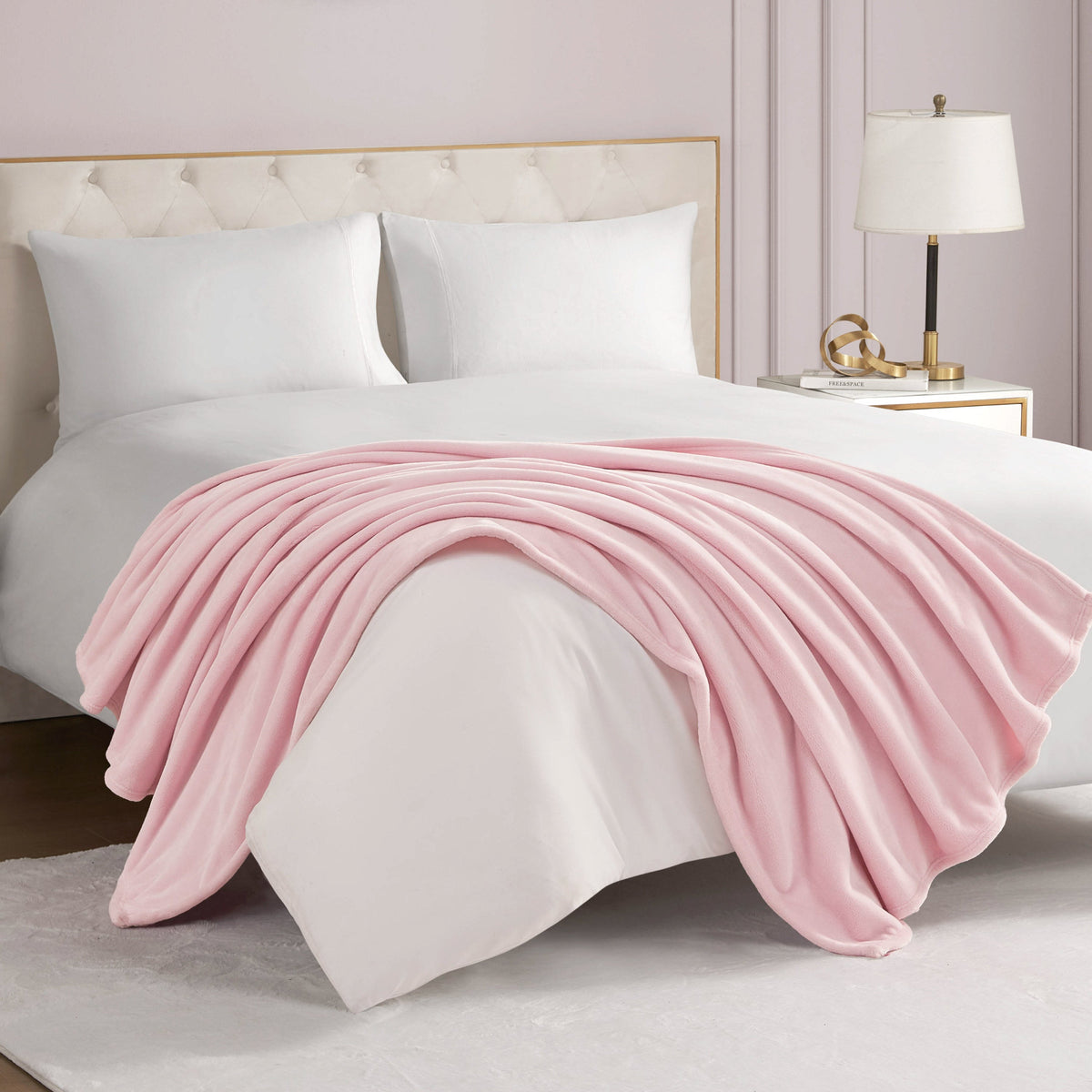 Glam Solid Plush Throw Blanket