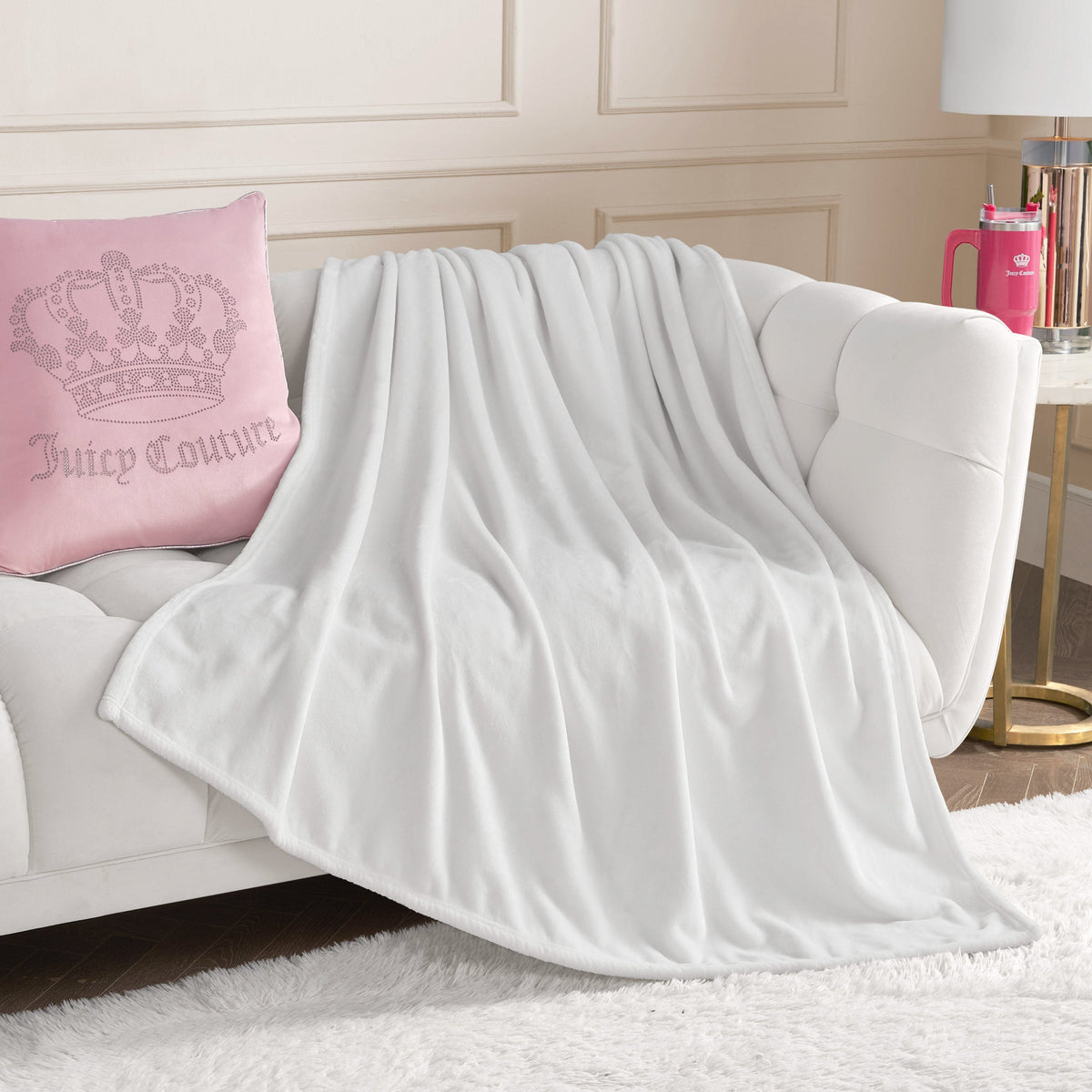 Glam Solid Plush Throw Blanket