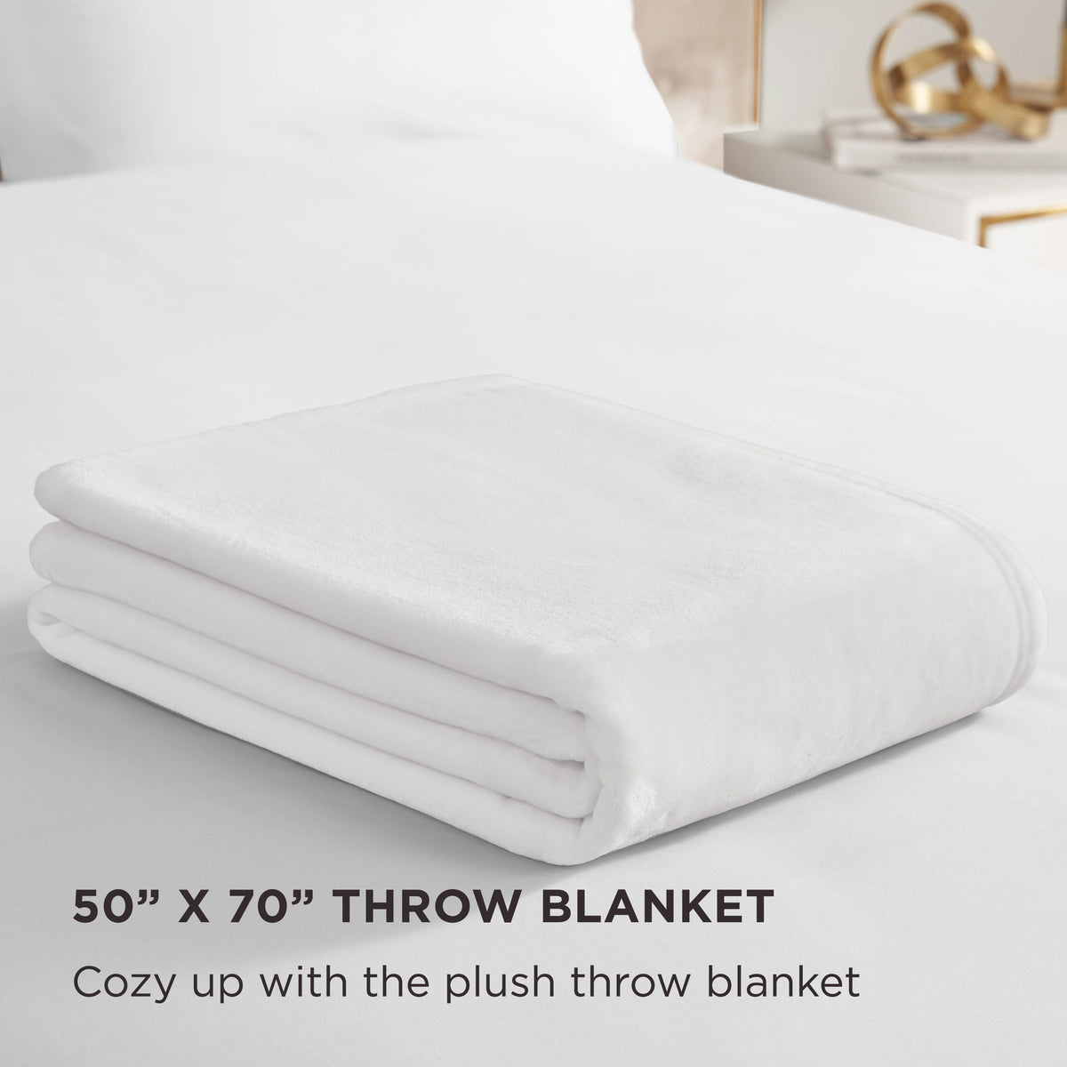 Glam Solid Plush Throw Blanket