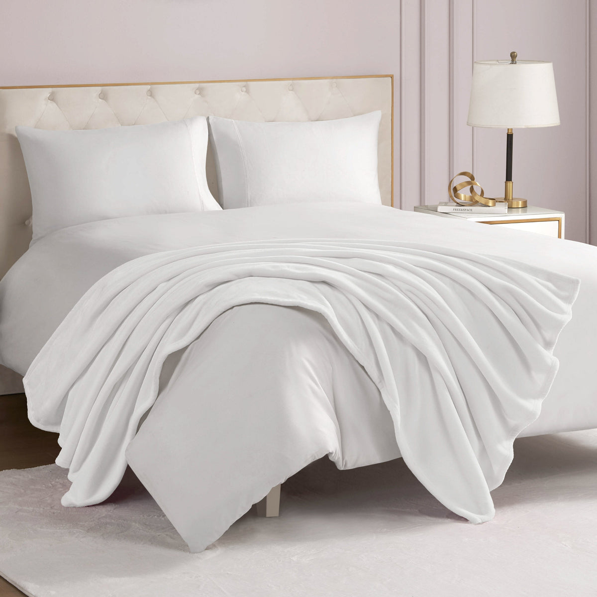 Glam Solid Plush Throw Blanket