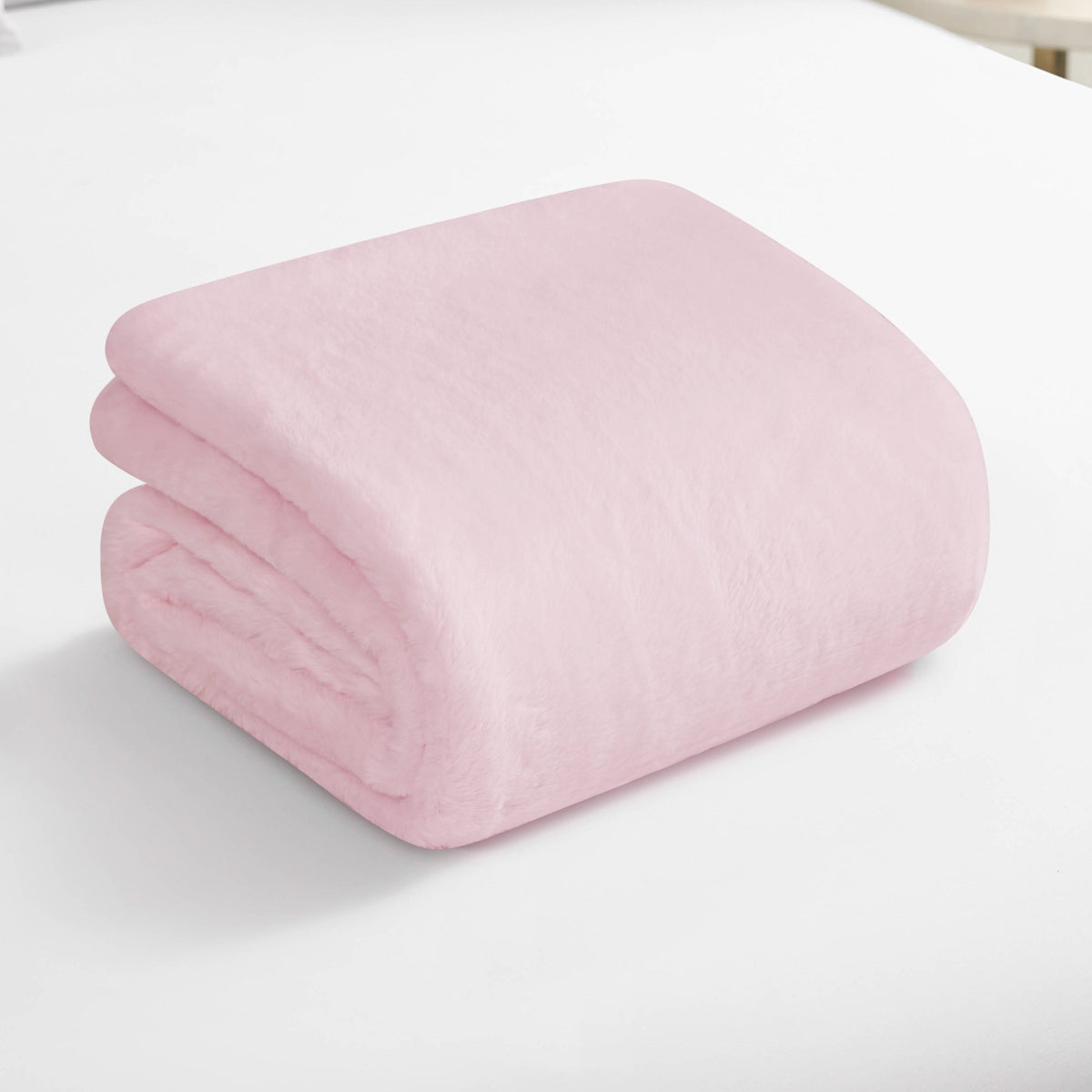 Glam Solid Rabbit Mink Faux Fur Throw Blanket