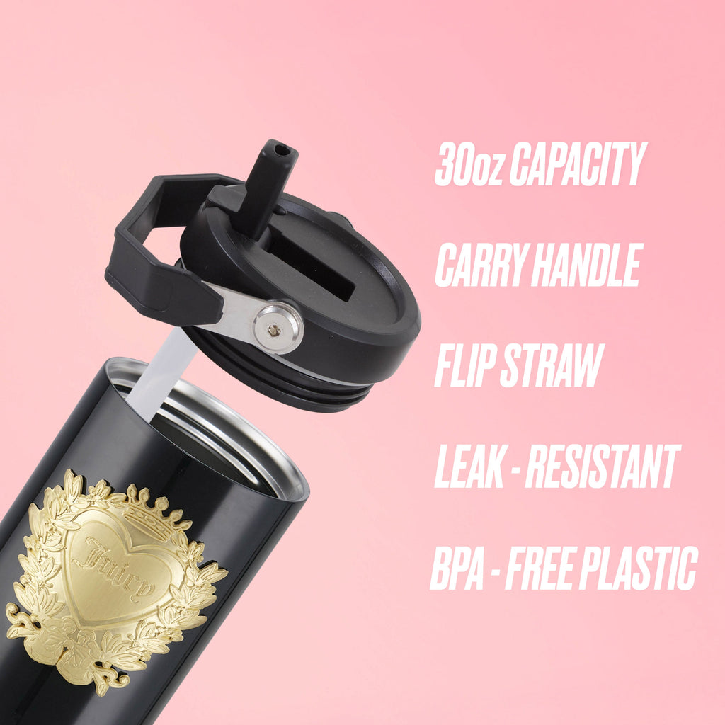 Glam Flip & Sip Hydration Stainless Steel Tumbler