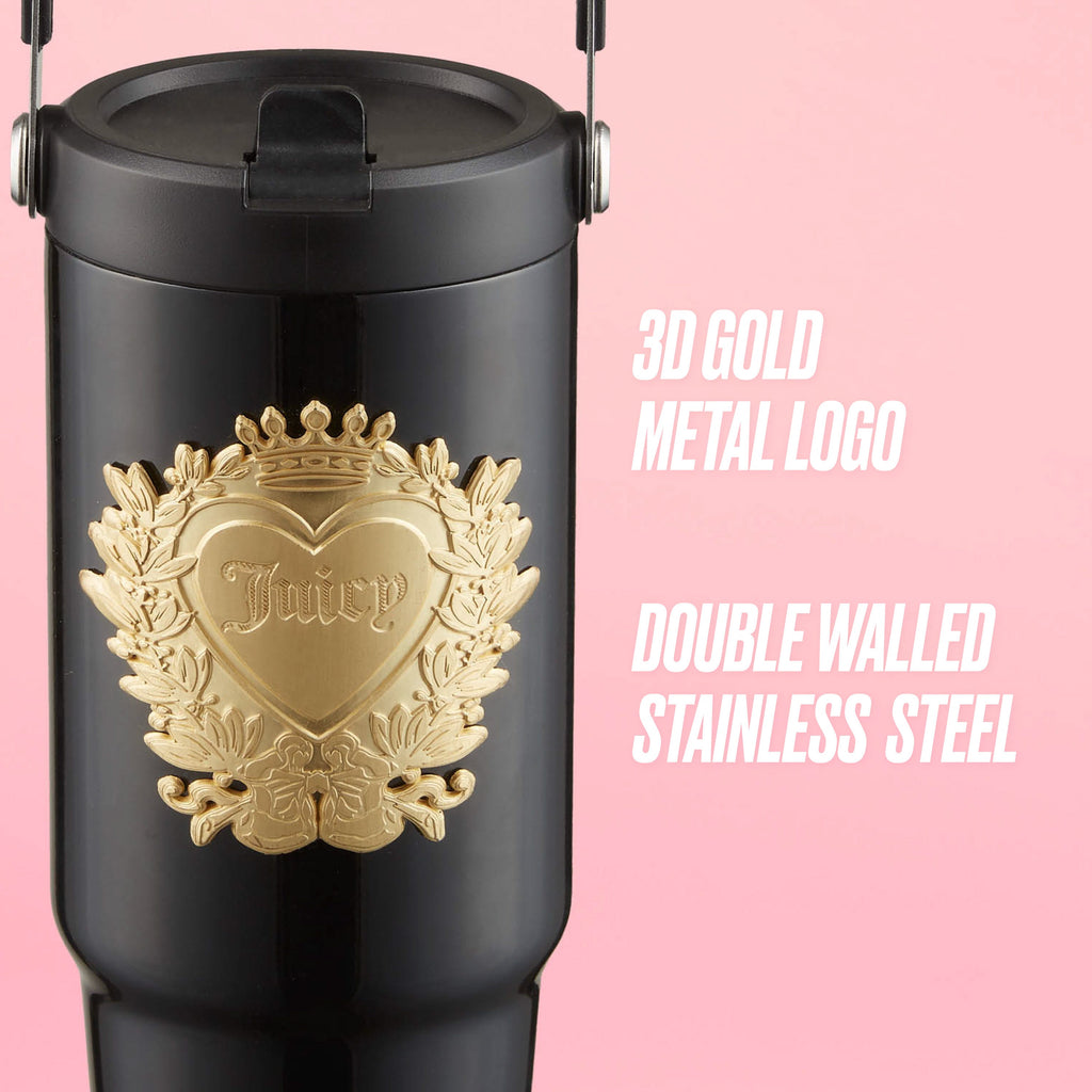 Glam Flip & Sip Hydration Stainless Steel Tumbler