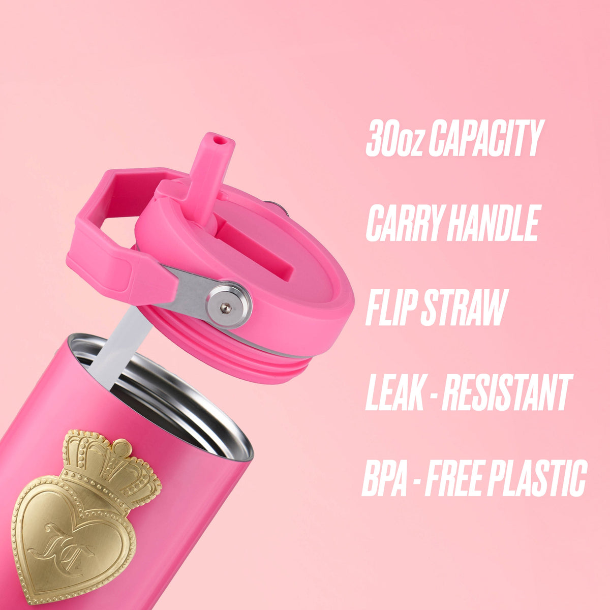 Glam Flip & Sip Hydration Stainless Steel Tumbler