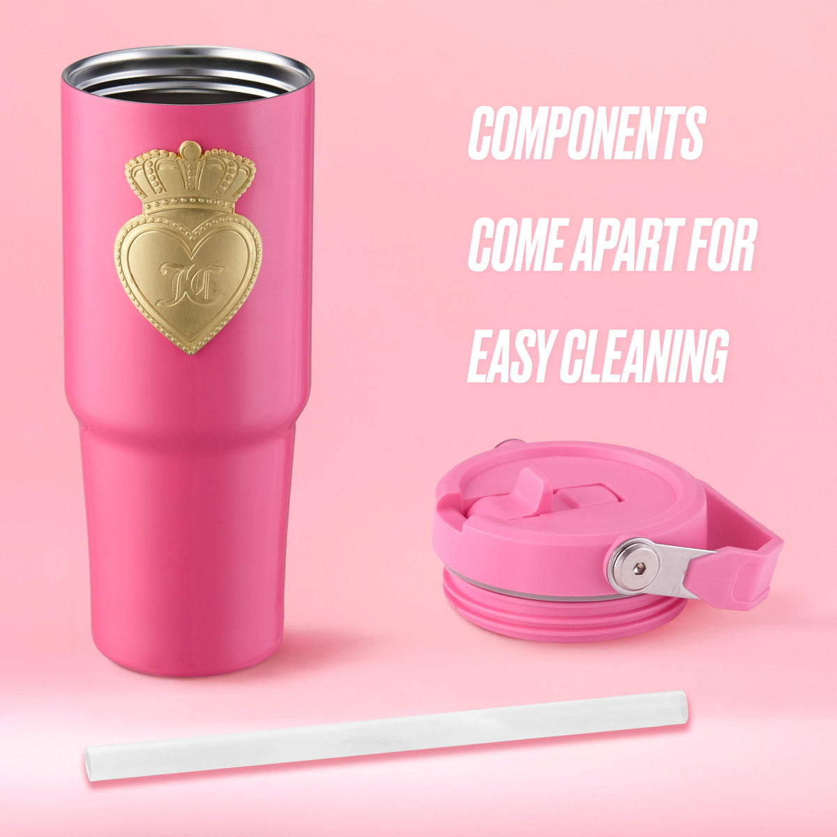 Glam Flip & Sip Hydration Stainless Steel Tumbler