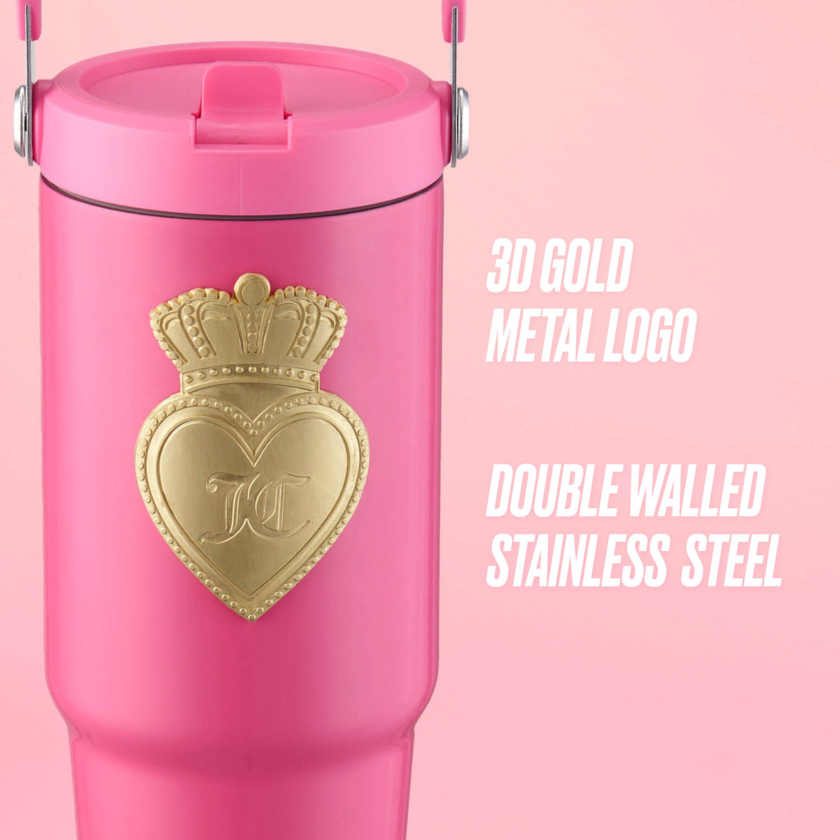 Glam Flip & Sip Hydration Stainless Steel Tumbler
