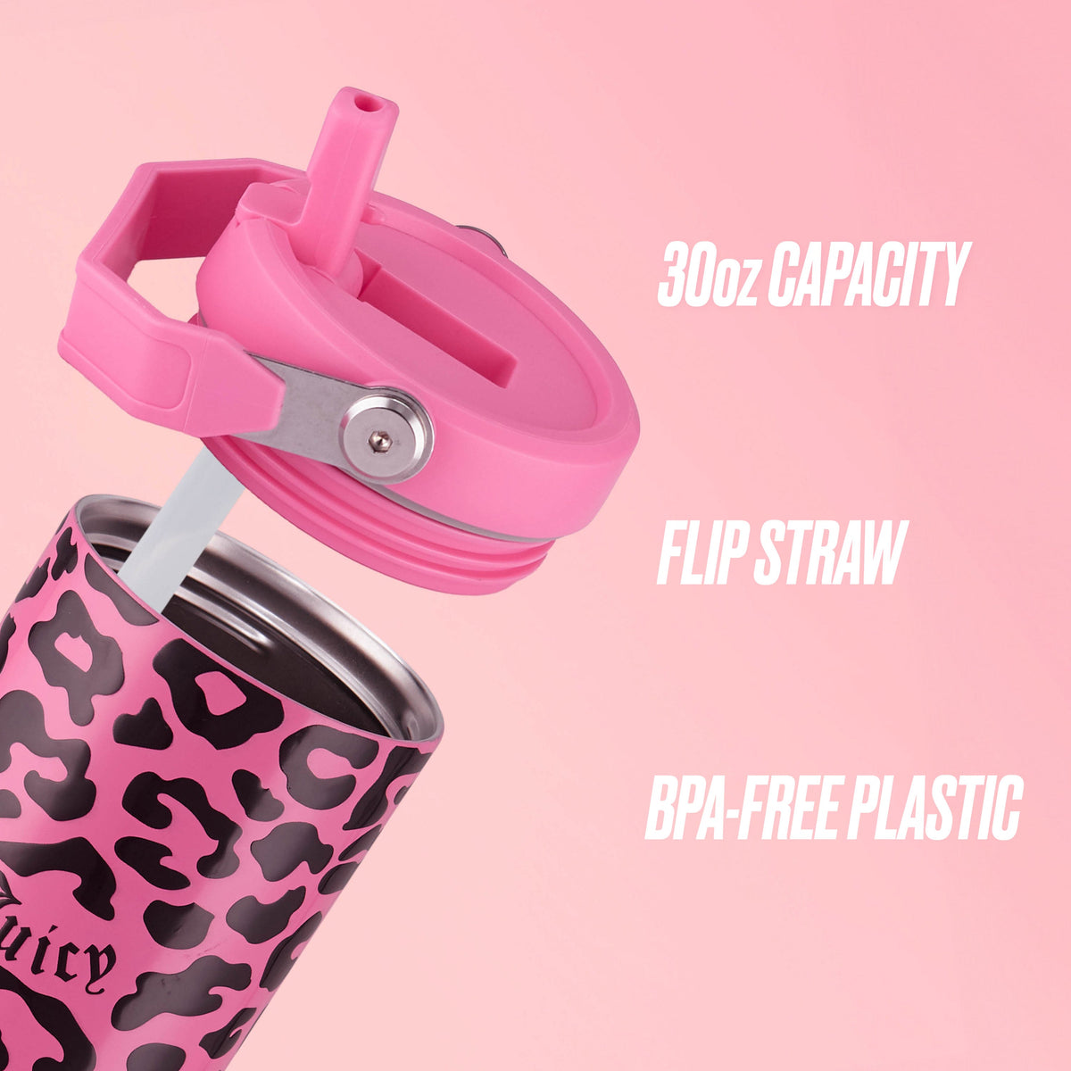 Glam Flip & Sip Hydration Stainless Steel Tumbler
