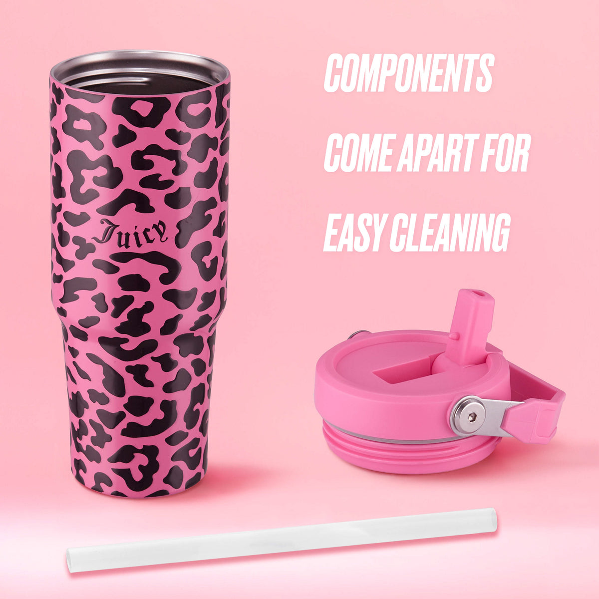 Glam Flip & Sip Hydration Stainless Steel Tumbler