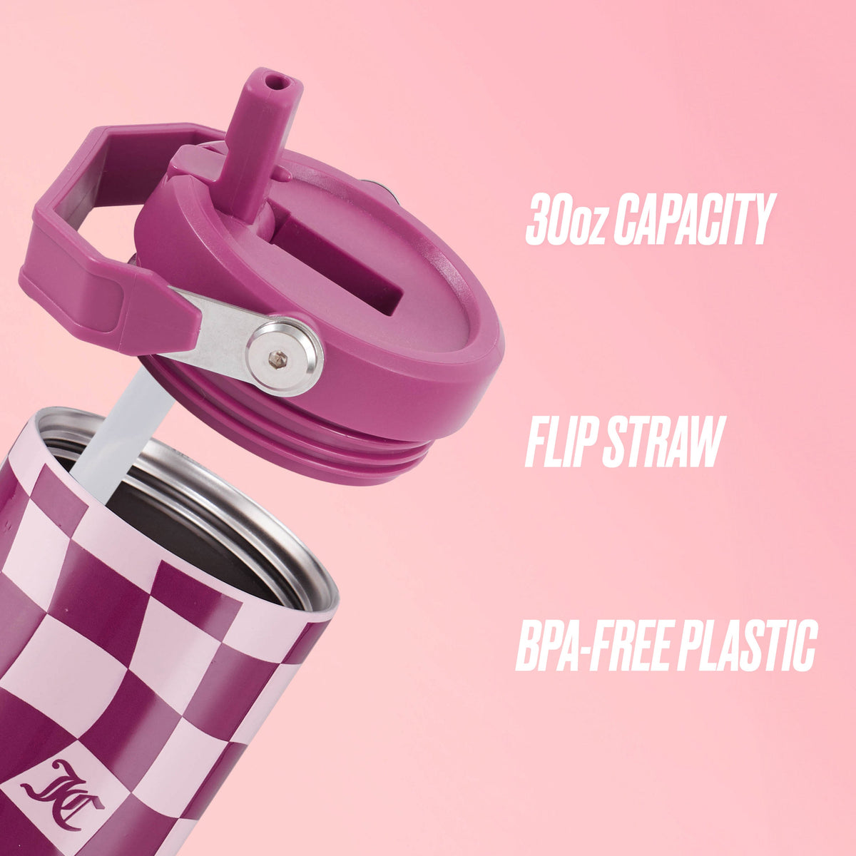 Glam Flip & Sip Hydration Stainless Steel Tumbler