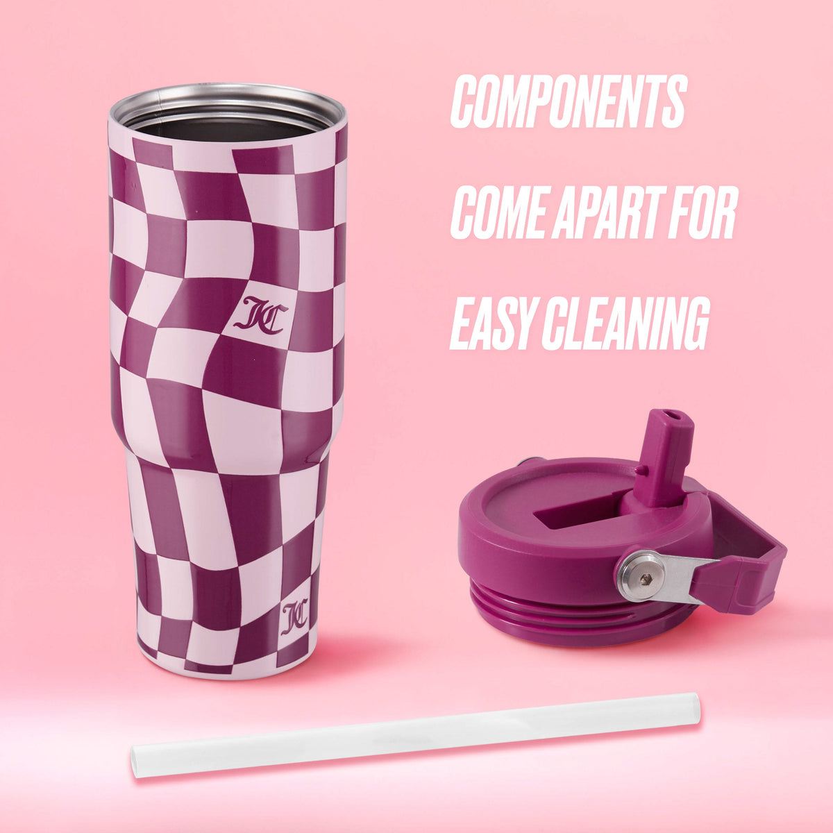Glam Flip & Sip Hydration Stainless Steel Tumbler