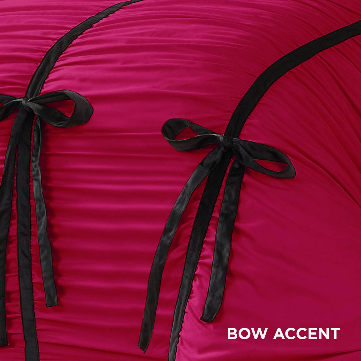 Glam Amelie Bows Ruched Comforter Set