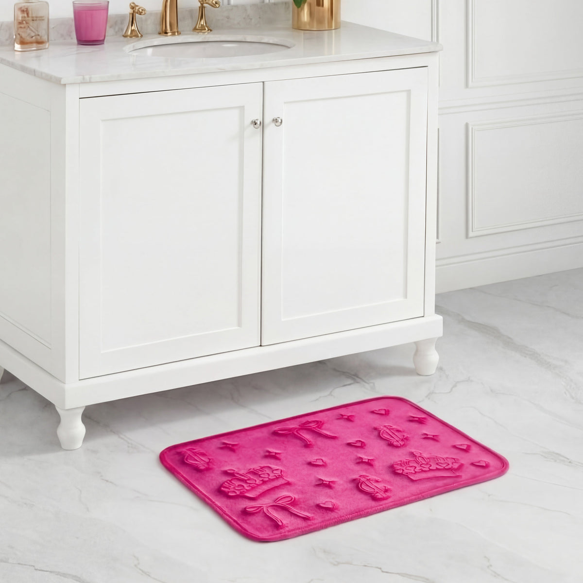 Glam Quilted Memory Foam Bath Mat 17 x 24
