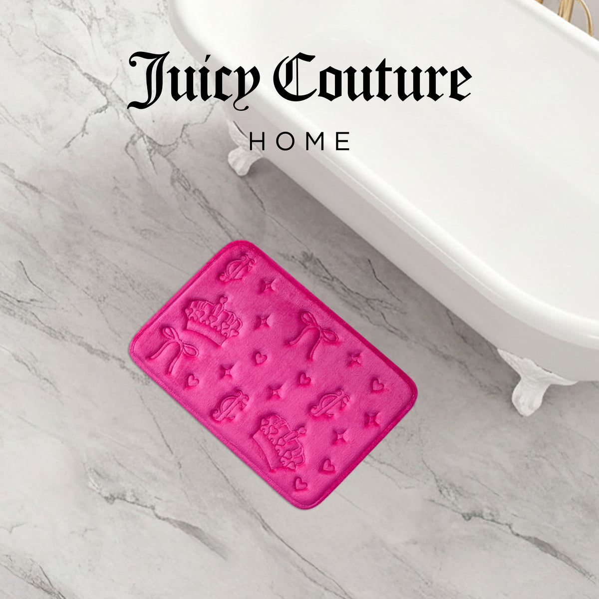 Glam Quilted Memory Foam Bath Mat 17 x 24