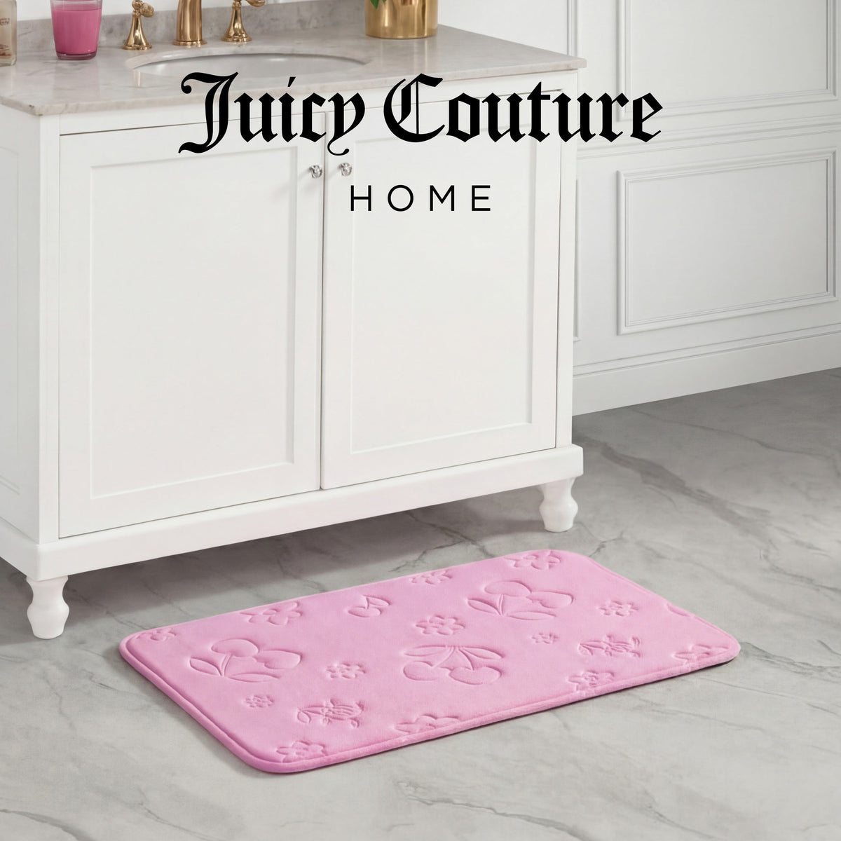Glam Quilted Memory Foam Bath Mat 20 x 32