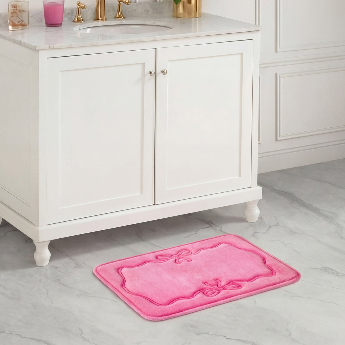 Glam Quilted Memory Foam Bath Mat 17 x 24
