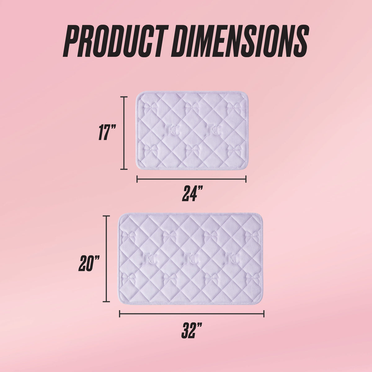 Glam Quilted Memory Foam Bath Mat 2-Piece Set