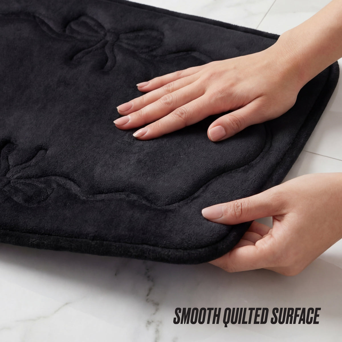 Glam Quilted Memory Foam Bath Mat 2-Piece Set