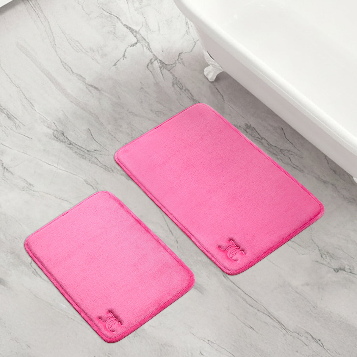 Glam Quilted Memory Foam Bath Mat 2-Piece Set