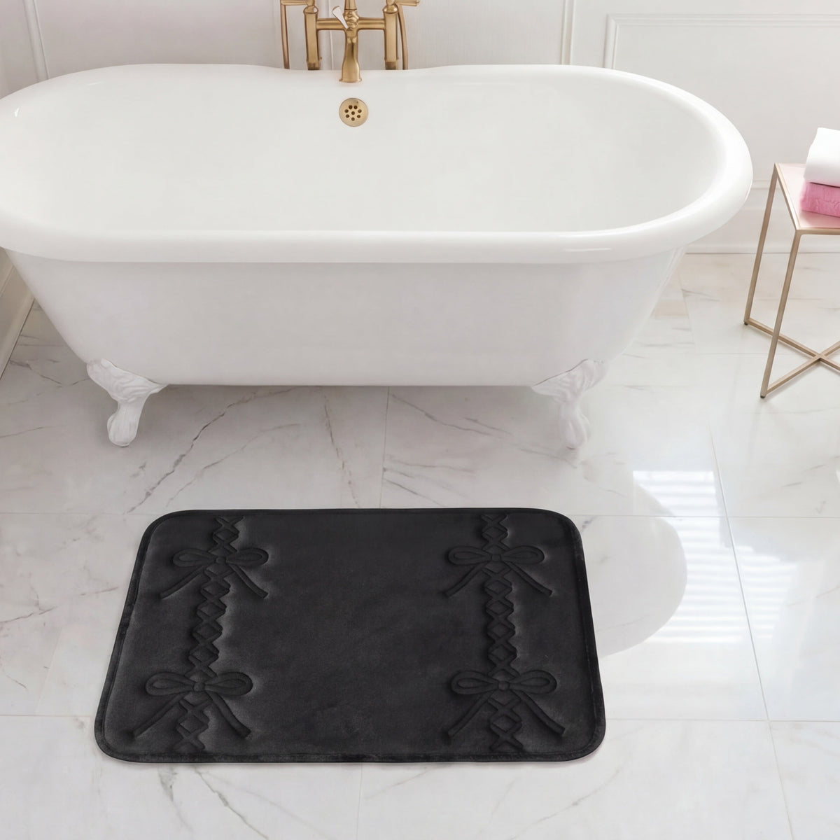 Glam Quilted Memory Foam Bath Mat 17 x 24