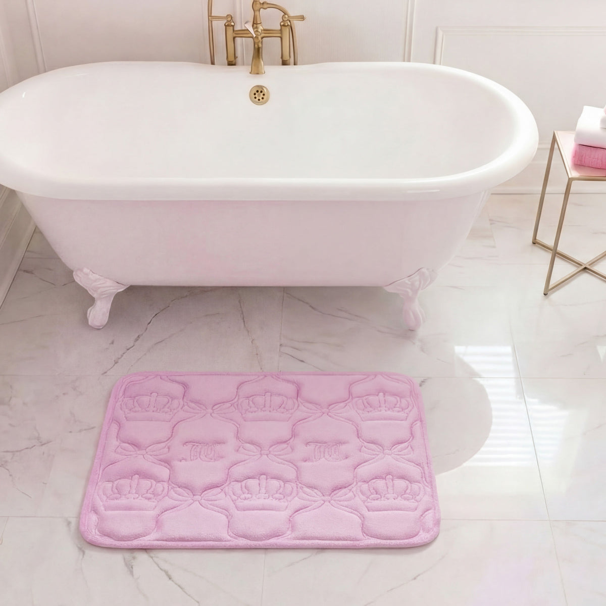 Glam Quilted Memory Foam Bath Mat 17 x 24