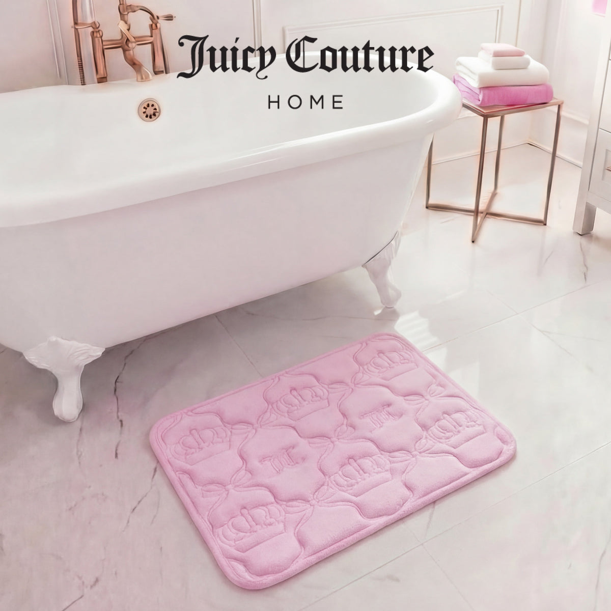 Glam Quilted Memory Foam Bath Mat 17 x 24