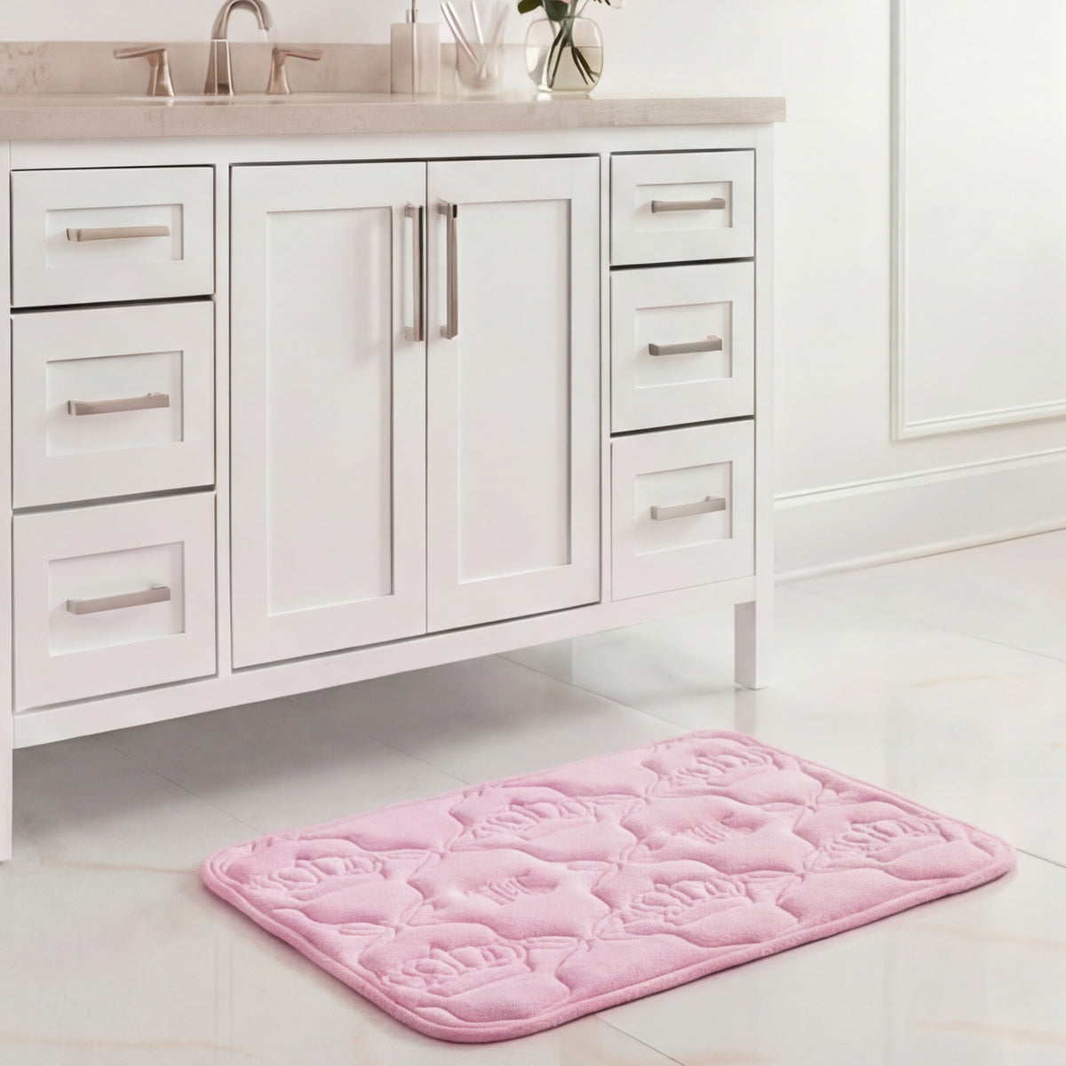 Glam Quilted Memory Foam Bath Mat 17 x 24
