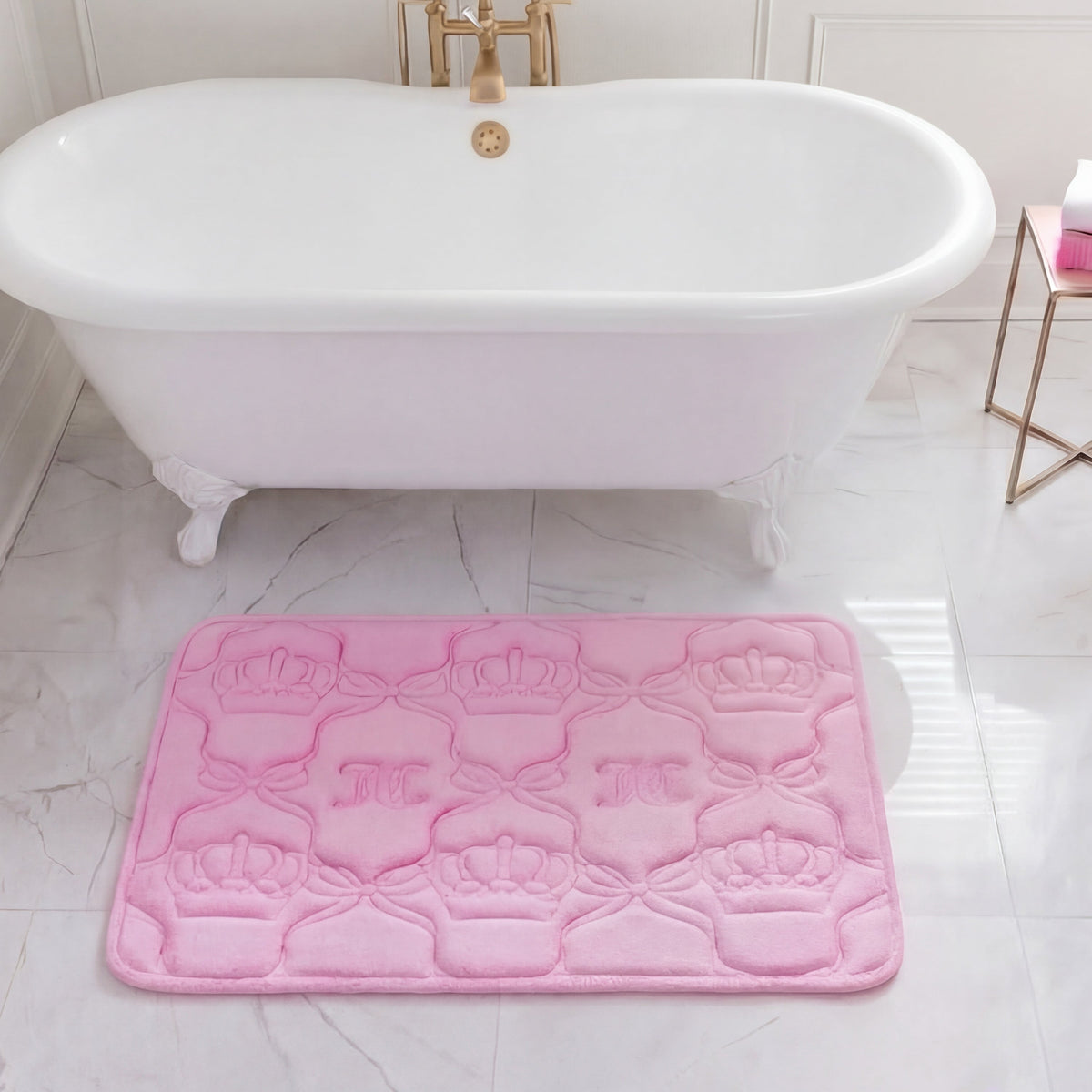 Glam Quilted Memory Foam Bath Mat 20 x 32
