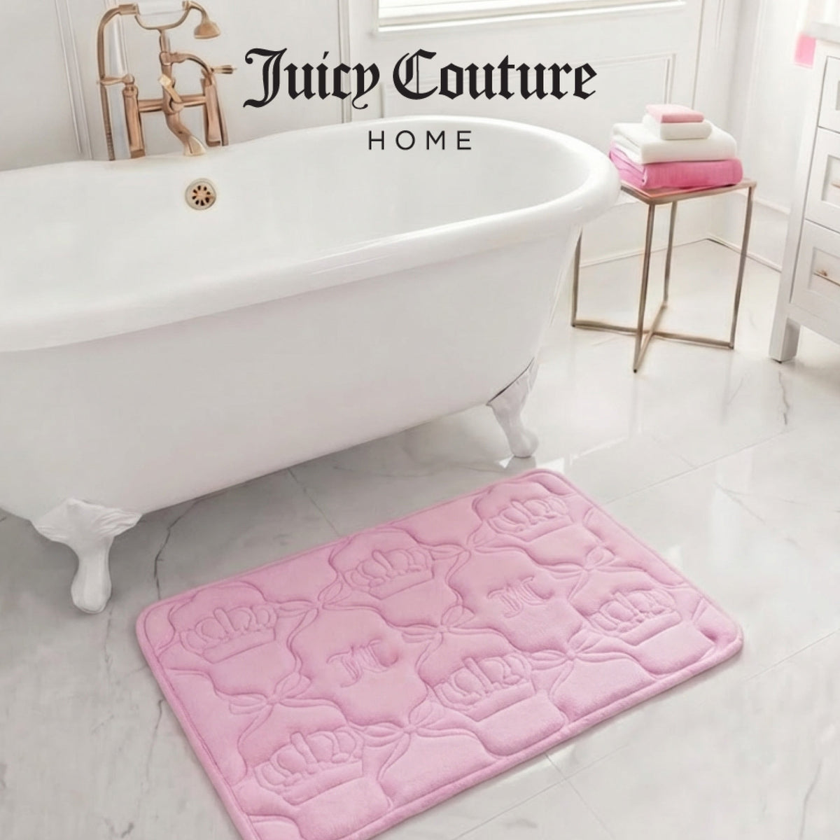 Glam Quilted Memory Foam Bath Mat 20 x 32
