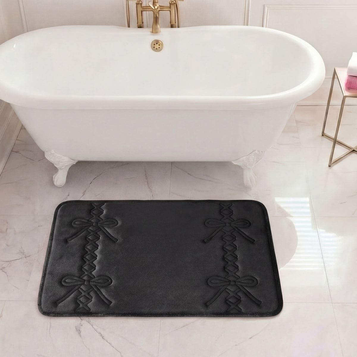Glam Quilted Memory Foam Bath Mat 20 x 32