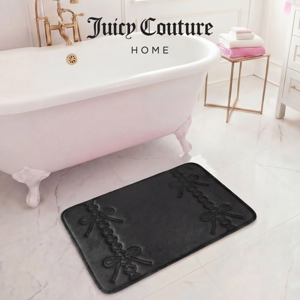 Glam Quilted Memory Foam Bath Mat 20 x 32