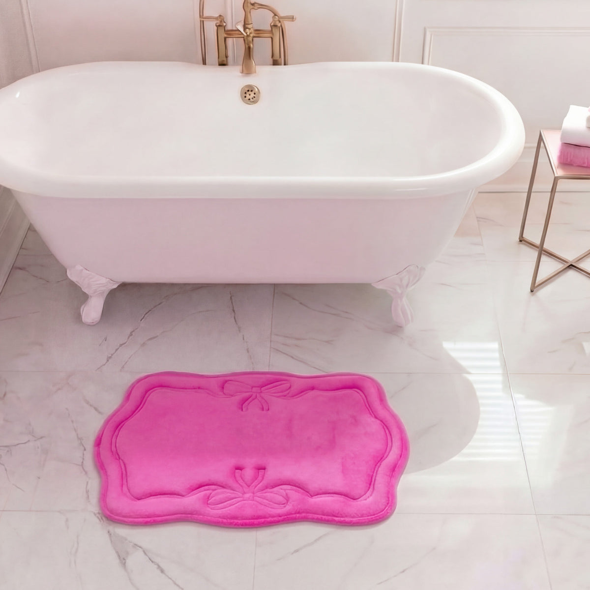 Glam Quilted Memory Foam Bath Mat 17 x 24