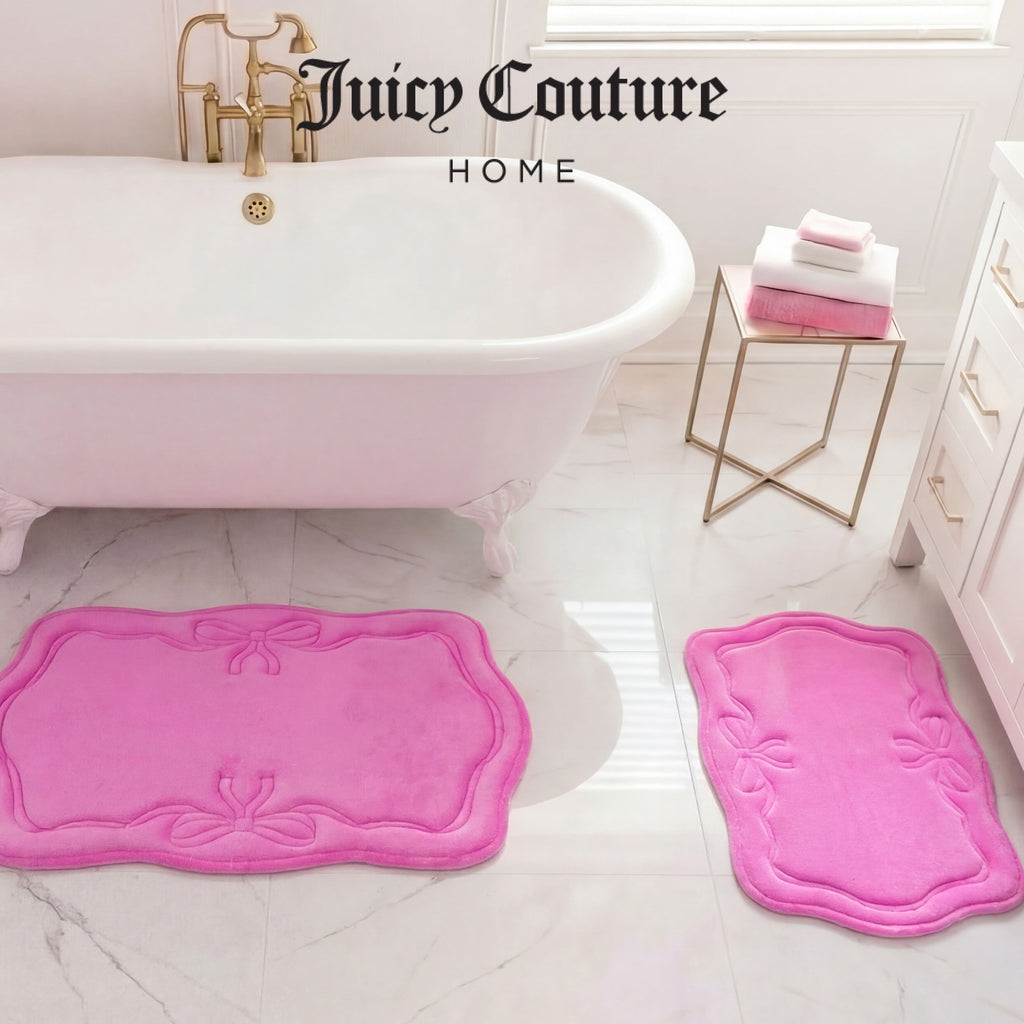 Glam Quilted Memory Foam Bath Mat 2-Piece Set