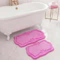 Glam Quilted Memory Foam Bath Mat 2-Piece Set