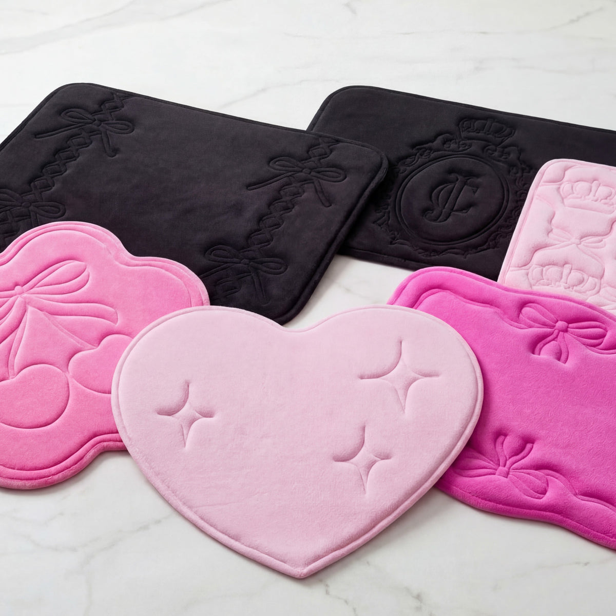 Glam Quilted Memory Foam Bath Mat 2-Piece Set