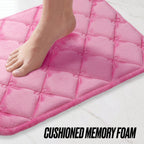 Glam Quilted Memory Foam Bath Mat 2-Piece Set