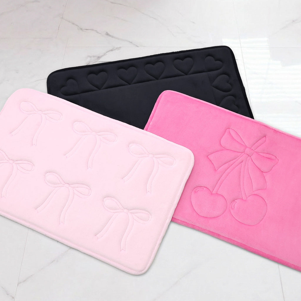 Glam Quilted Memory Foam Bath Mat 2-Piece Set