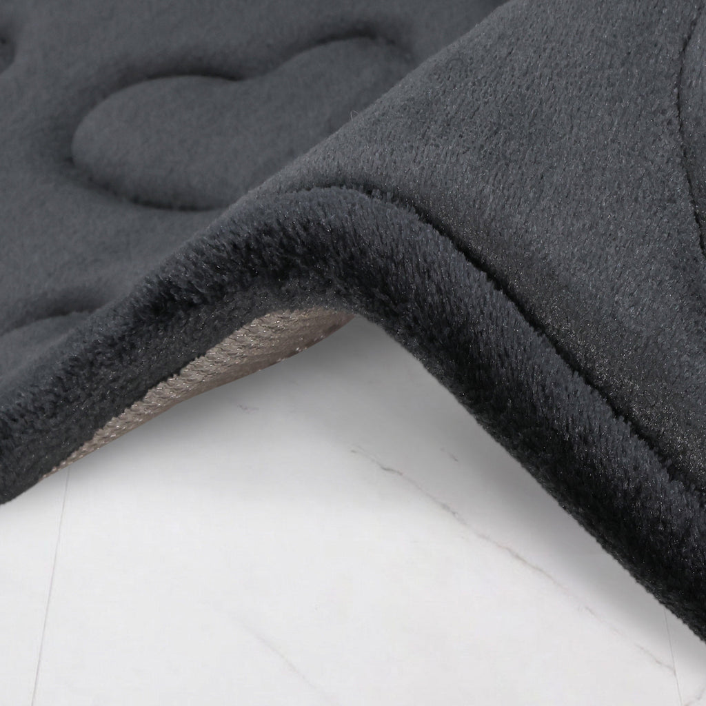 Glam Quilted Memory Foam Bath Mat 2-Piece Set