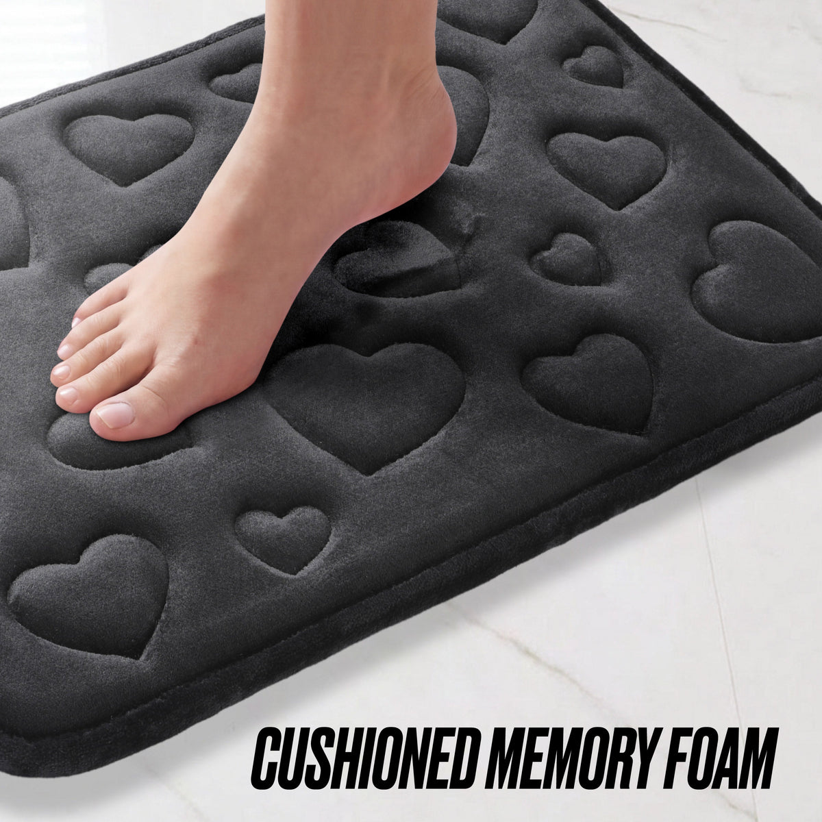 Glam Quilted Memory Foam Bath Mat 2-Piece Set