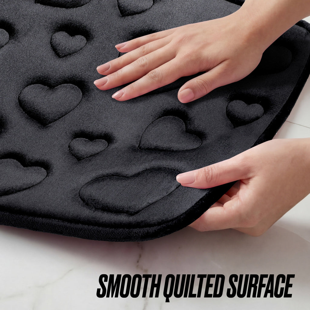 Glam Quilted Memory Foam Bath Mat 2-Piece Set