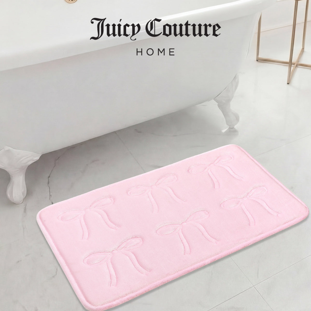 Glam Quilted Memory Foam Bath Mat 20 x 32