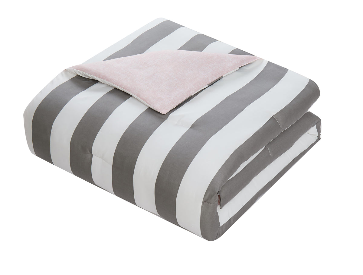 Glam Cabana Striped Reversible Comforter Set