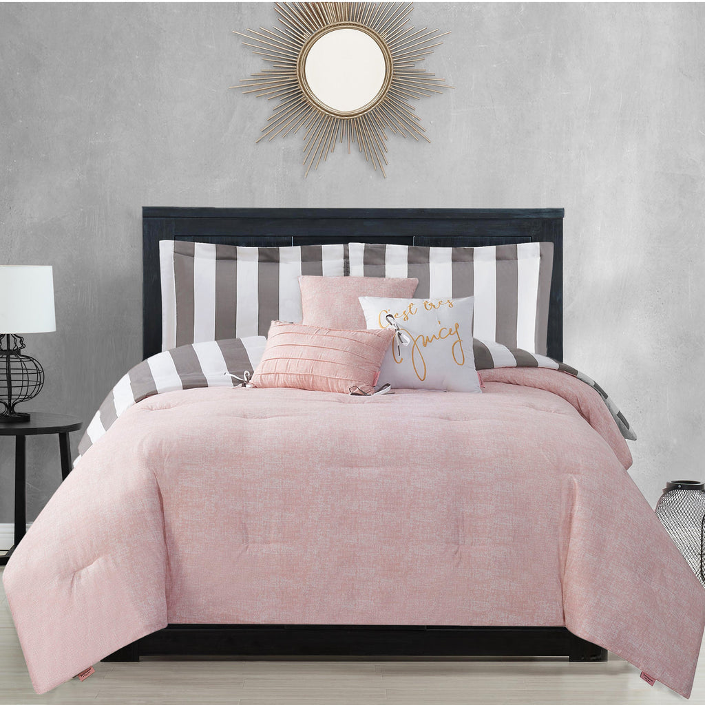 Glam Cabana Striped Reversible Comforter Set