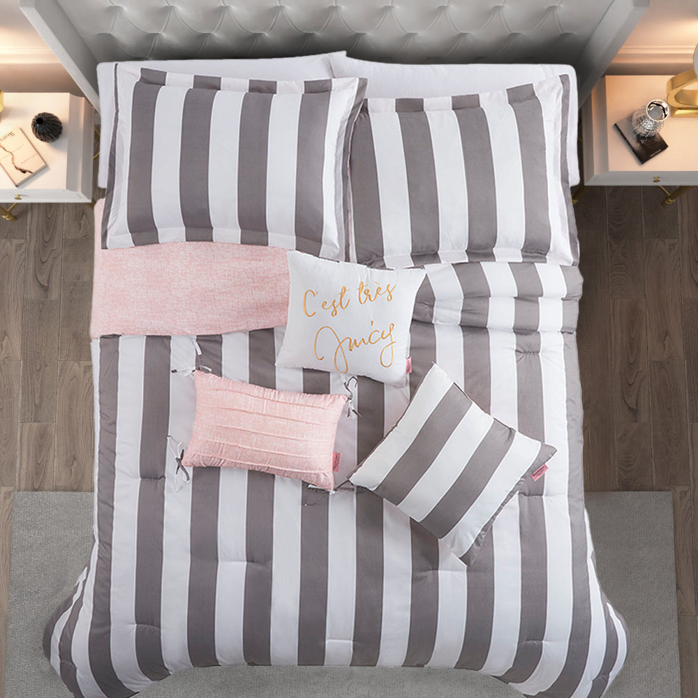 Glam Cabana Striped Reversible Comforter Set