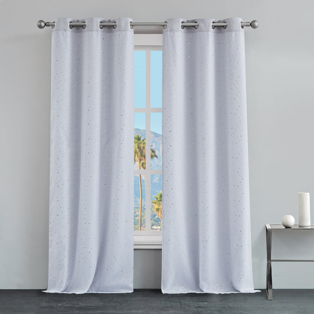 Glam Melody Embellished Double Layer Curtains