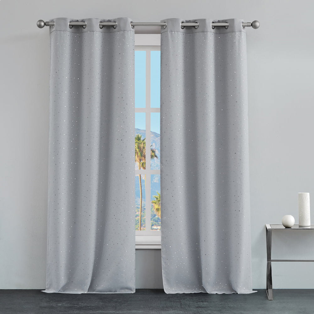 Glam Melody Embellished Double Layer Curtains