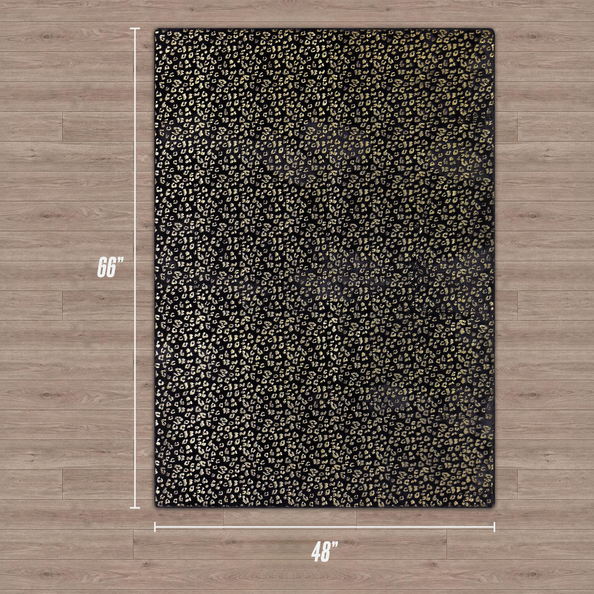 Glam Metallic Leopard Plush Rug 4 x 6