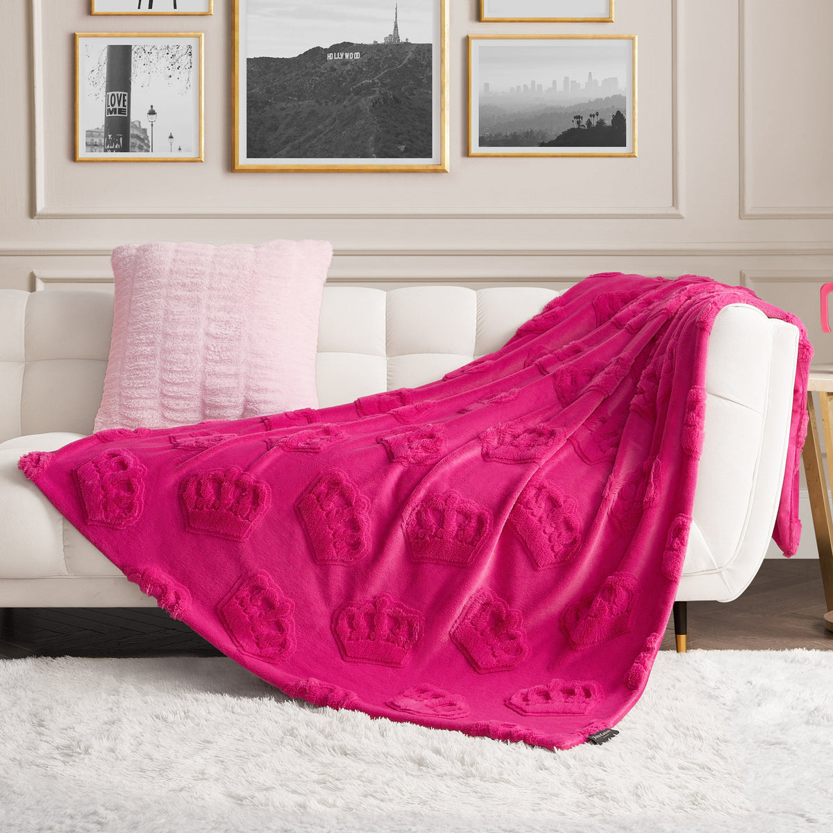 Glam 3D Faux Fur Throw Blanket