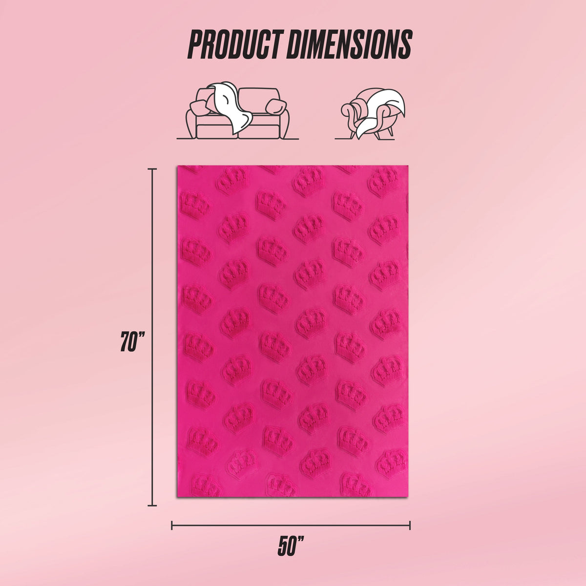 Glam 3D Faux Fur Throw Blanket
