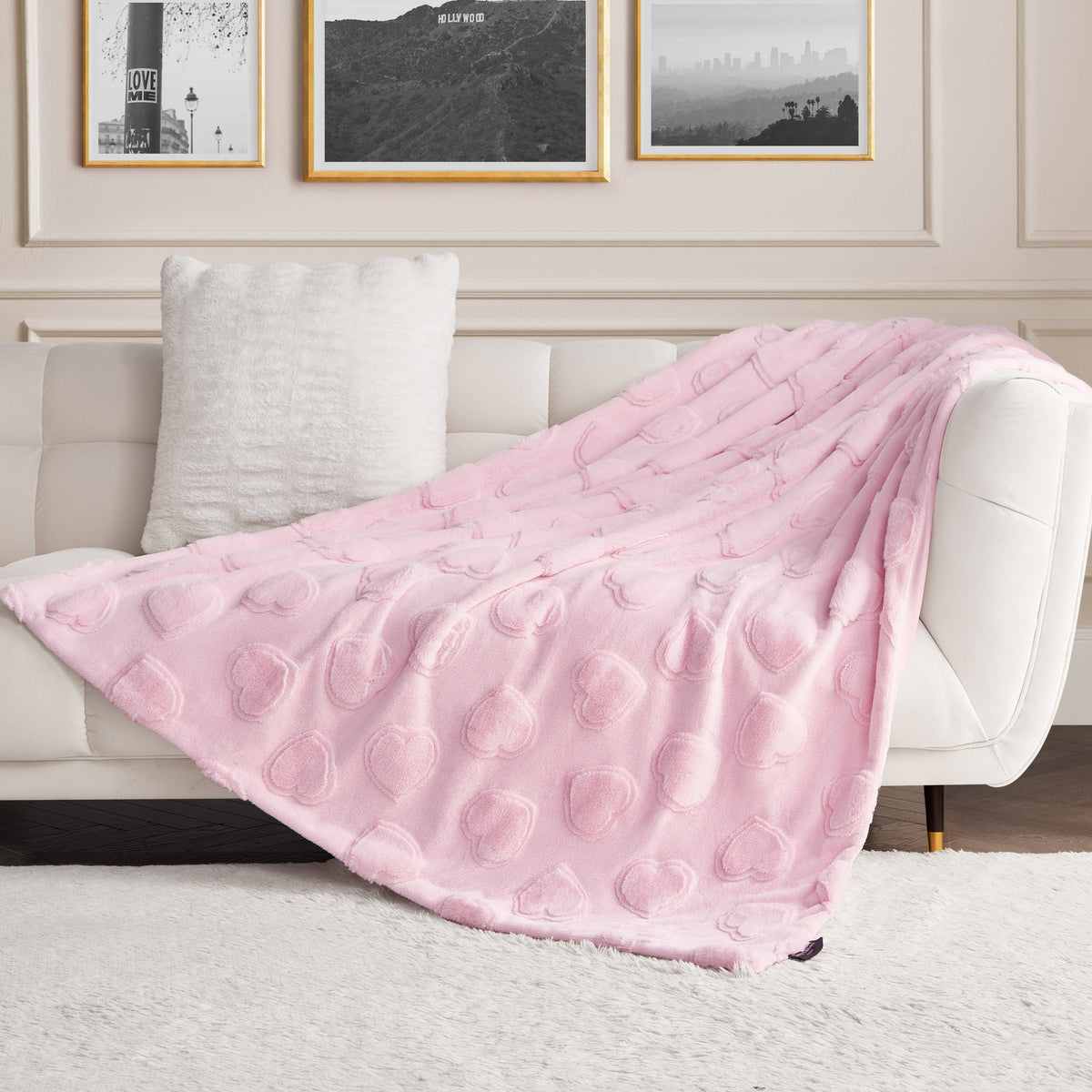 Glam 3D Faux Fur Throw Blanket
