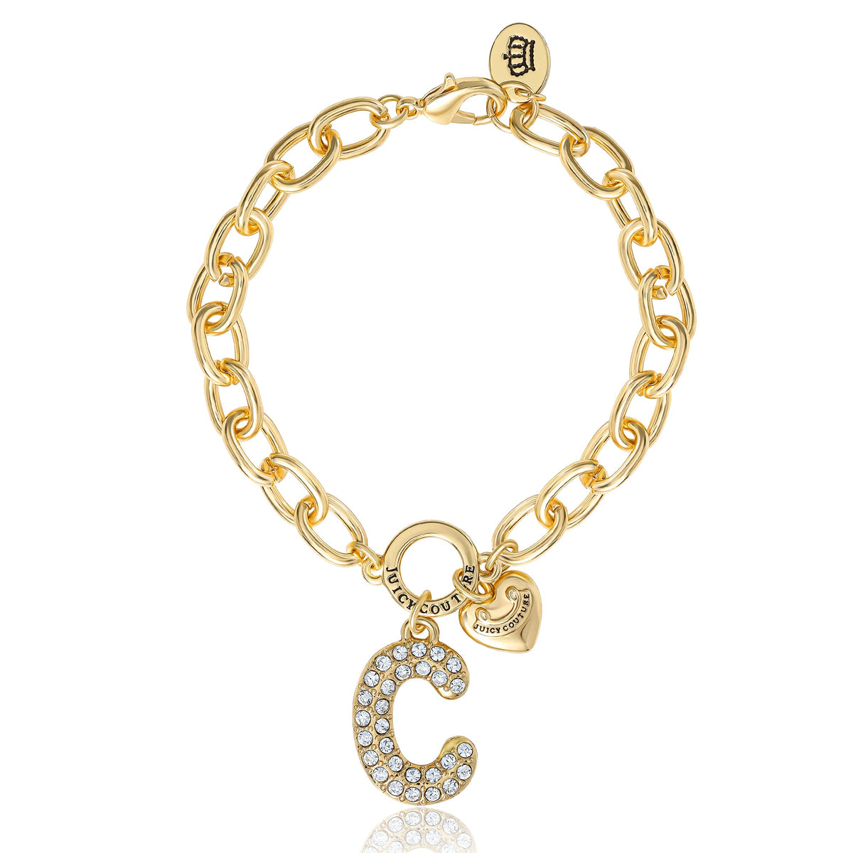 Glam Pavé Initial Charm Bracelet Letter C